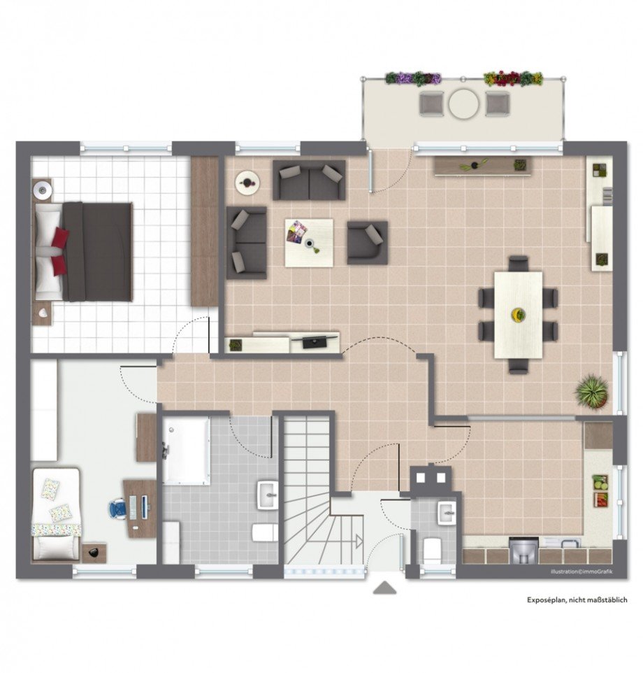 Grundriss EG Einfamilienhaus Heppenheim (Bergstra�e) / Kirschhausen
