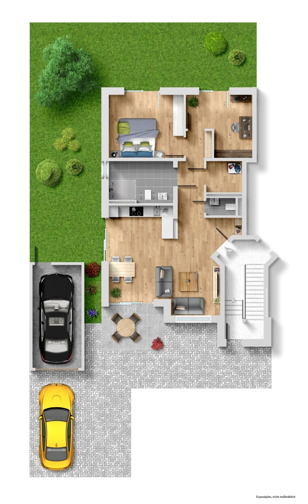 Grundriss Erdgeschosswohnung Heppenheim