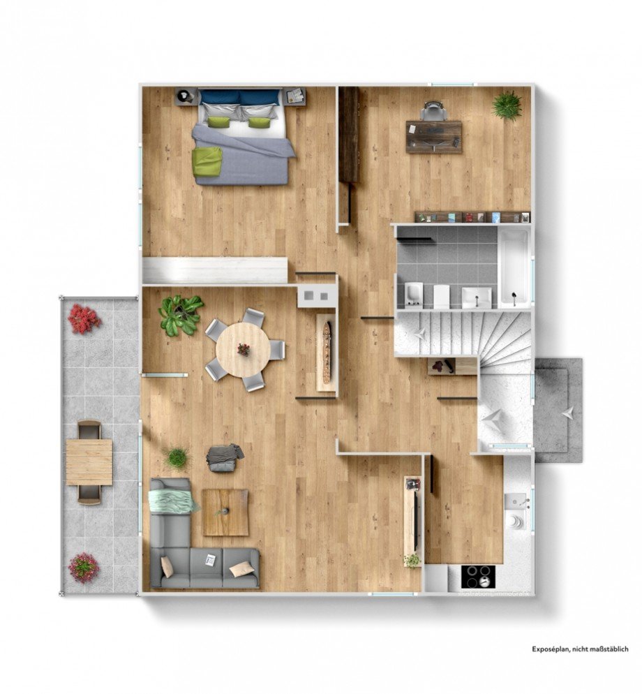 Grundriss EG Zweifamilienhaus Lindenfels / Winkel