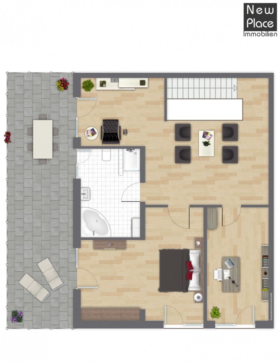 Grundriss 1. OG Maisonettewohnung Heppenheim