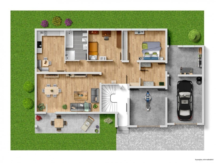 Grundriss EG Zweifamilienhaus M�rlenbach / Bonsweiher