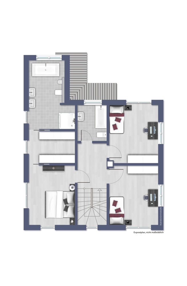 Grundriss 1.OG Einfamilienhaus Heppenheim (Bergstra�e)