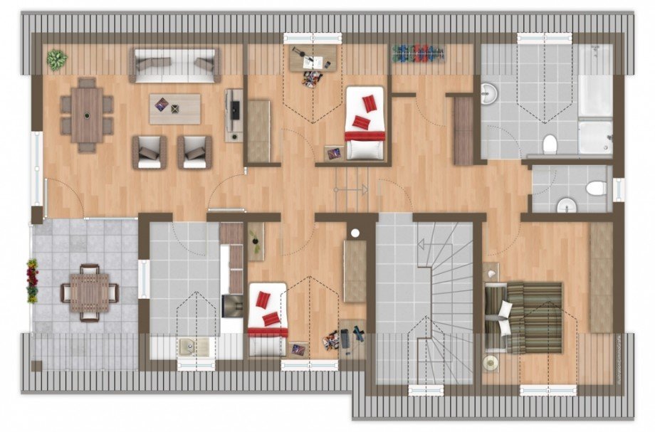 Grundriss Dachgeschoss Mehrfamilienhaus Heppenheim (Bergstra�e) / Sonderbach