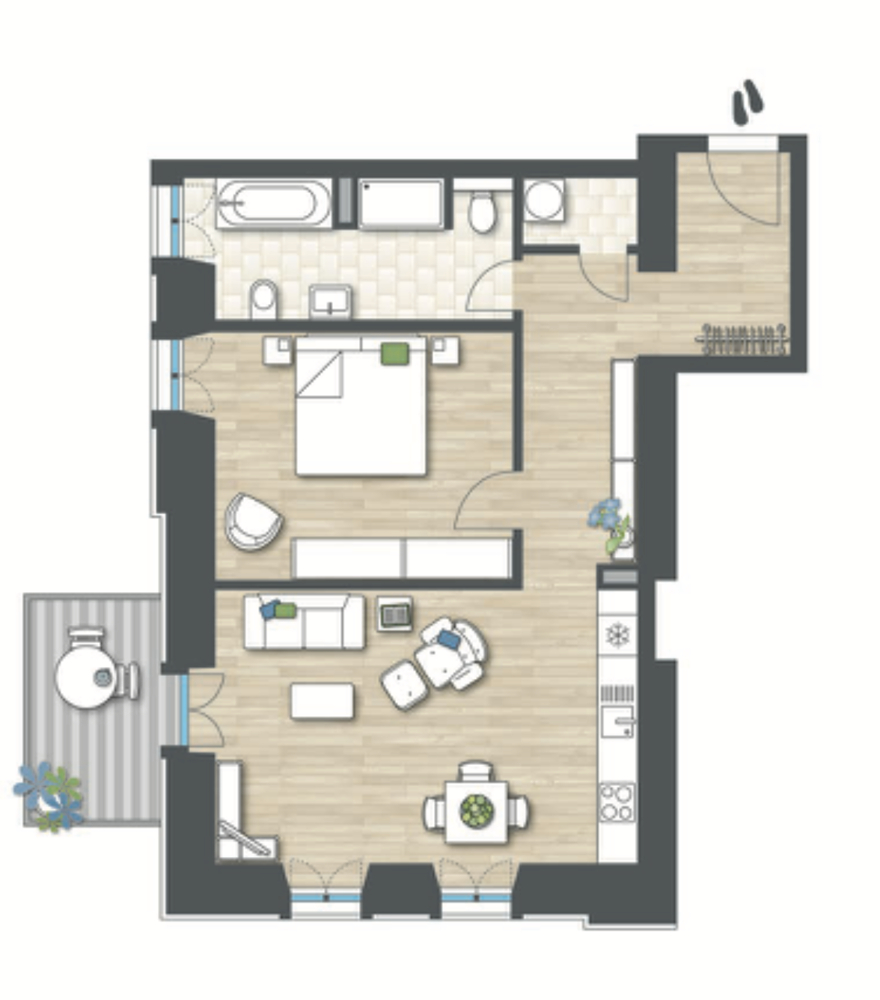 Grundriss Etagenwohnung Heppenheim