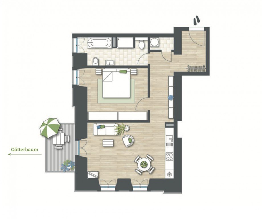 Grundriss Erdgeschosswohnung Heppenheim