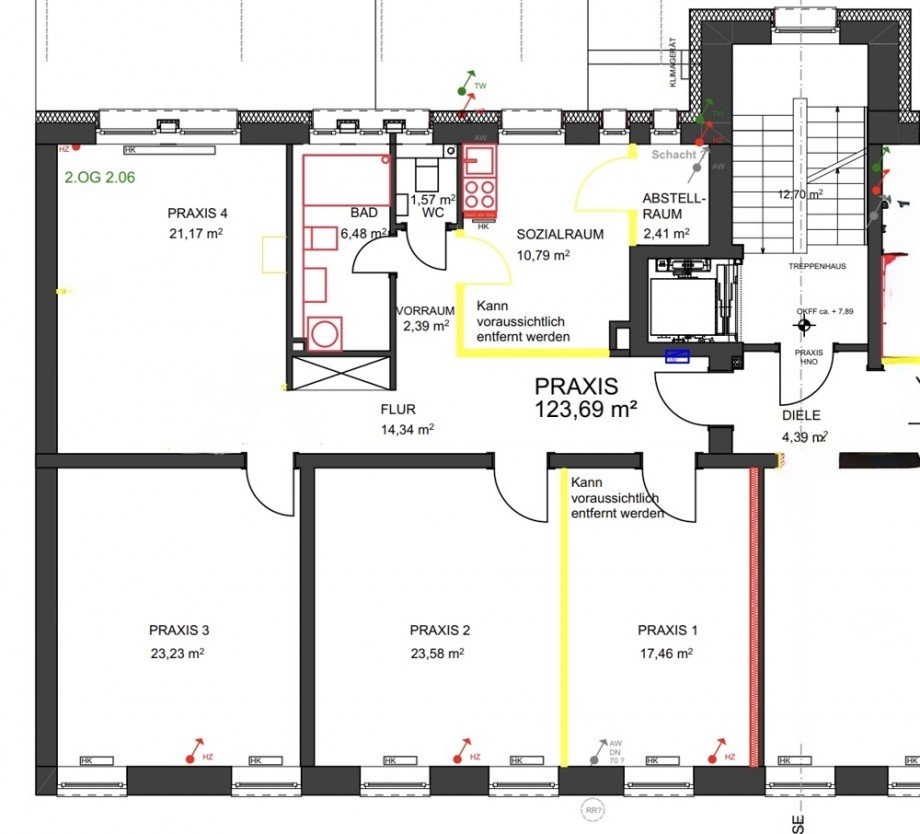 Grundriss B�ro / Praxis Mannheim