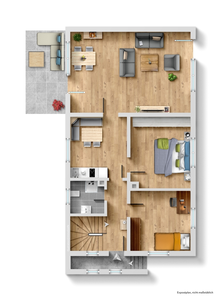 Grundriss EG Zweifamilienhaus Laudenbach