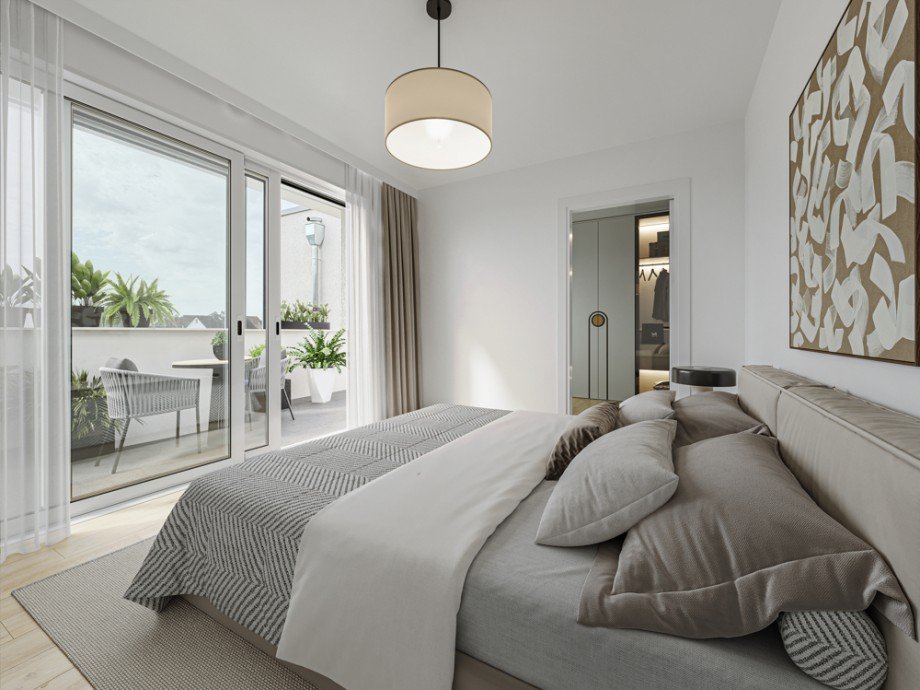 Schlafzimmer - virtualisiert Penthousewohnung Heppenheim