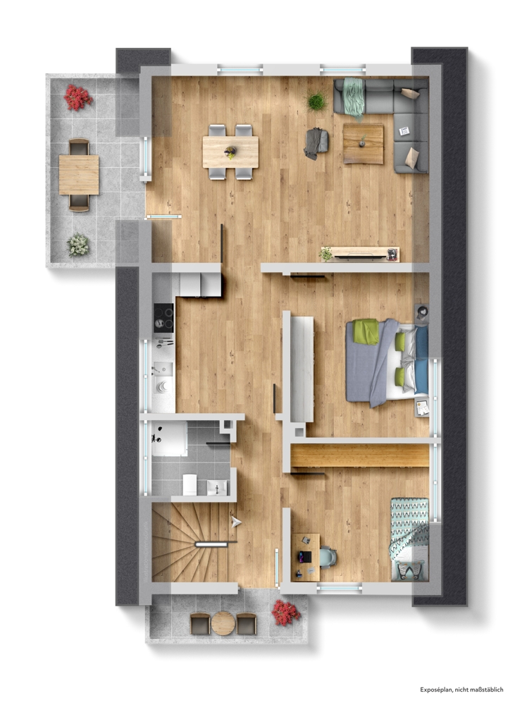 Grundriss DG Zweifamilienhaus Laudenbach