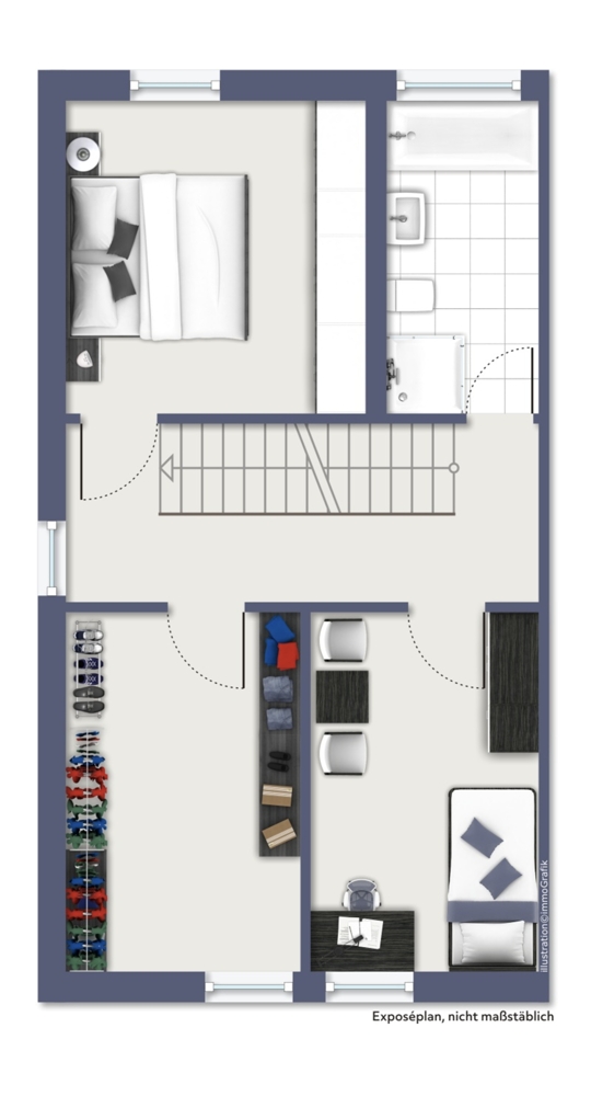 Grundriss 1. OG Reihenendhaus Heppenheim