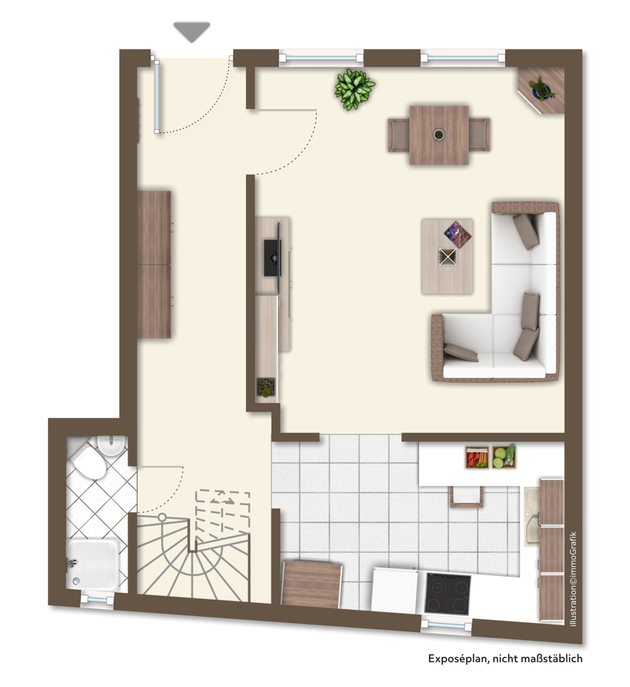 Grundriss EG Etagenwohnung Heppenheim