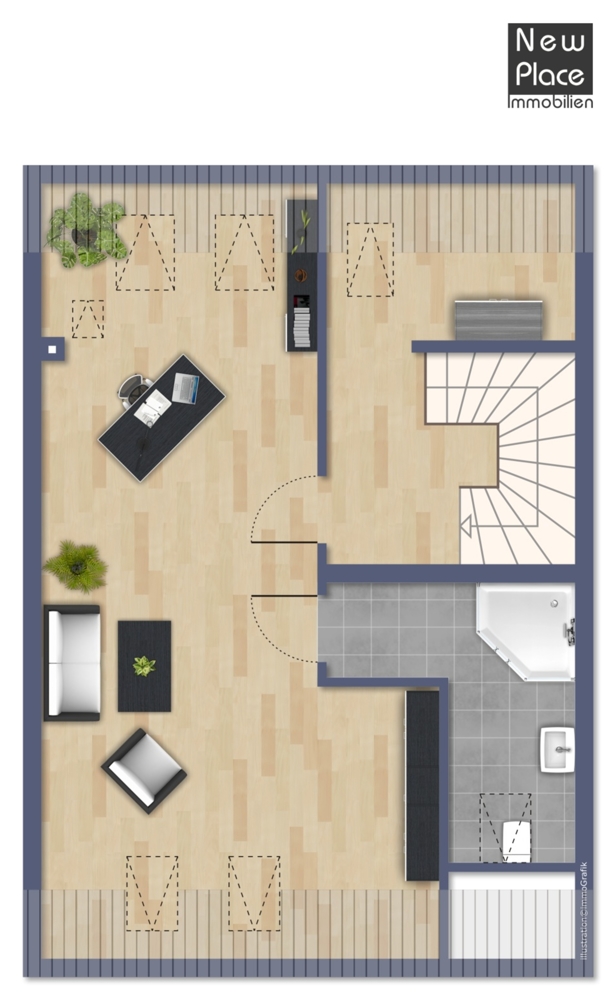 Grundriss DG Reihenmittelhaus Seeheim-Jugenheim