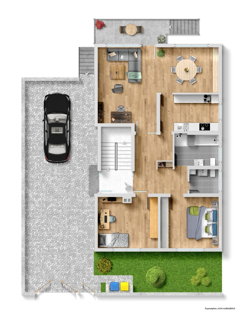 Grundriss EG Zweifamilienhaus Bensheim