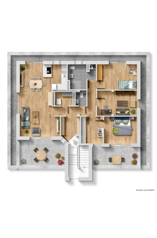 Grundriss Penthousewohnung Heppenheim