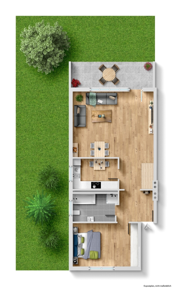 Grundriss Erdgeschosswohnung Alsbach-H�hnlein