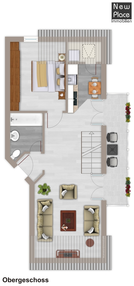 Grundriss Obergeschoss Maisonettewohnung Laudenbach