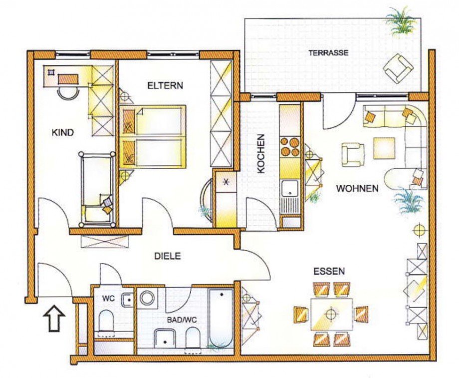 Grundriss Erdgeschosswohnung Heppenheim