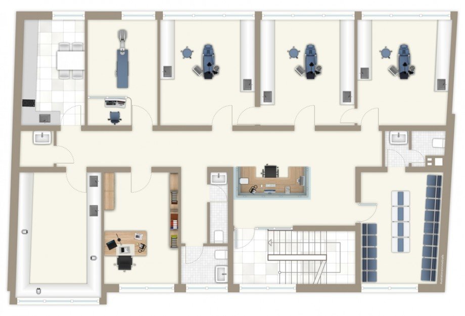 Grundri� 1. OG Mehrfamilienhaus Heppenheim (Bergstra�e)