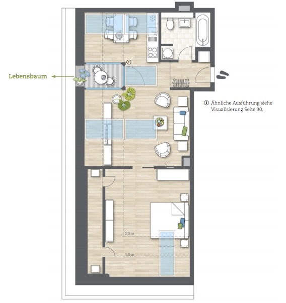 Grundriss Dachgeschosswohnung Heppenheim