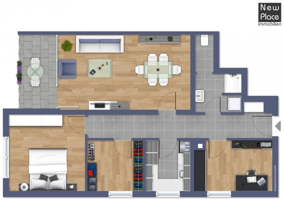 Grundriss Erdgeschosswohnung Bensheim