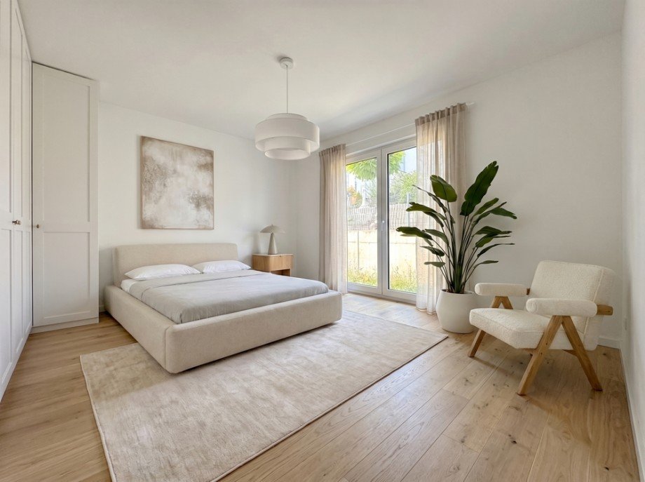 Schlafzimmer - visualisiert Erdgeschosswohnung Heppenheim