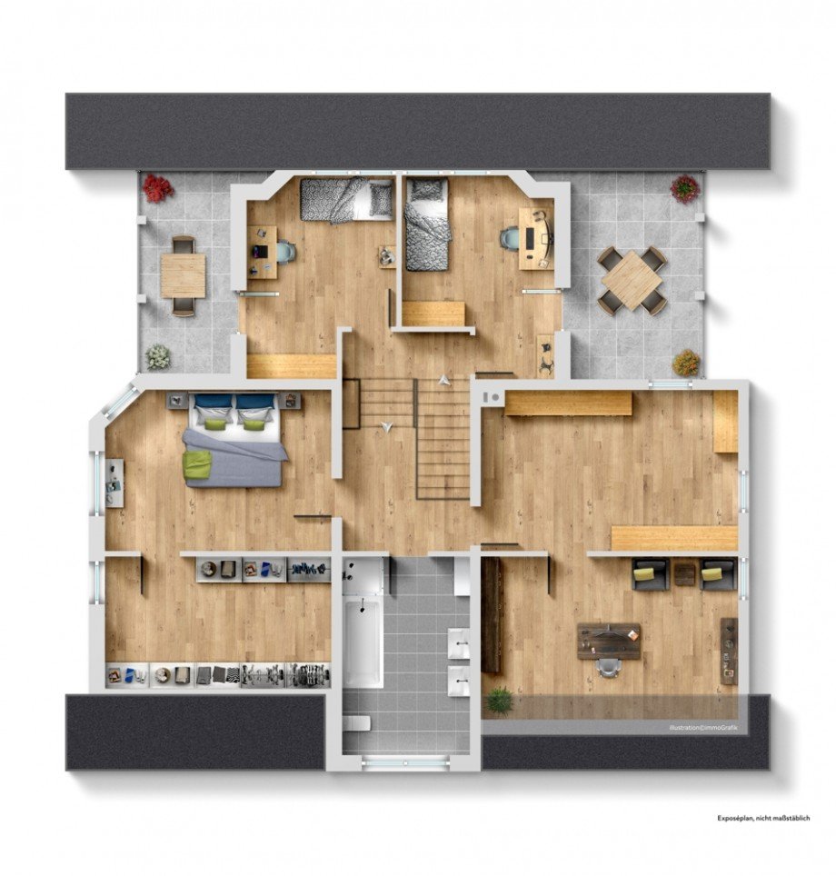 Grundriss 1. Oobergeschoss Einfamilienhaus Obernburg am Main