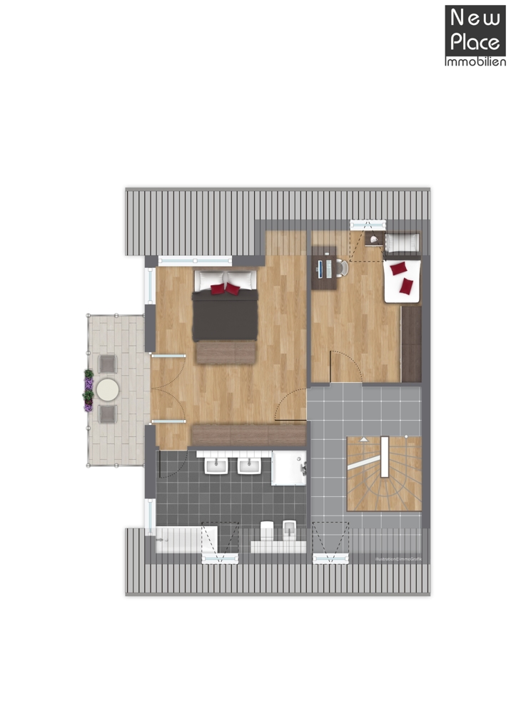 Grundriss 1. OG Doppelhaush�lfte F�rth