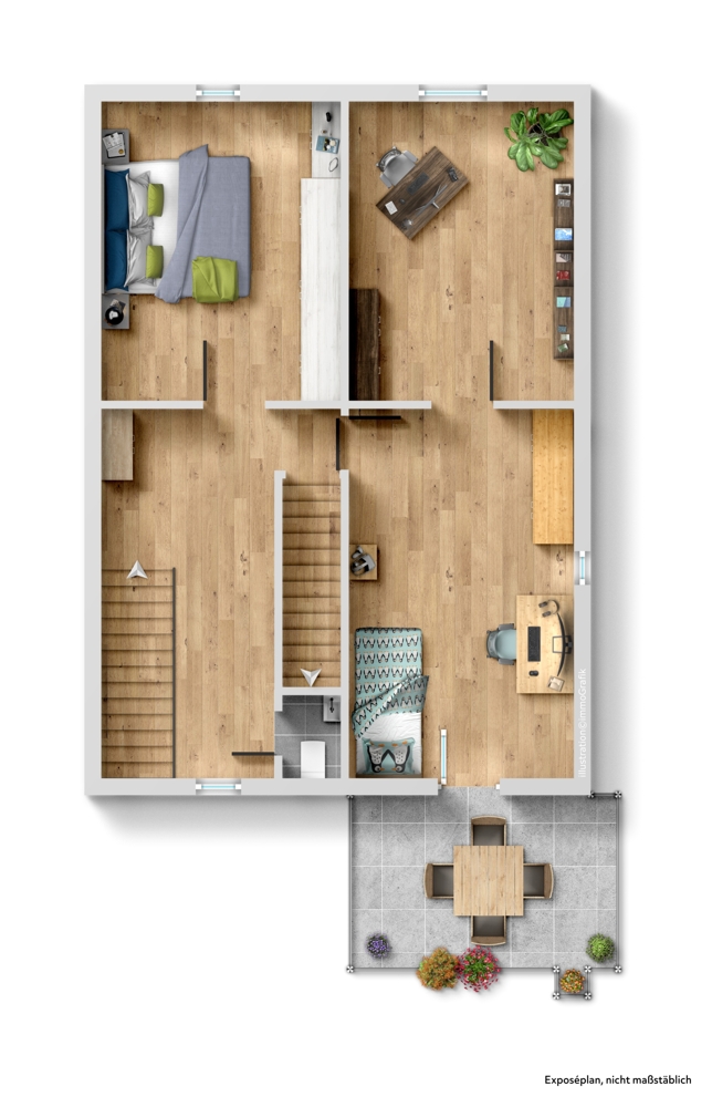 Grundriss 1. OG Einfamilienhaus Heppenheim (Bergstra�e)