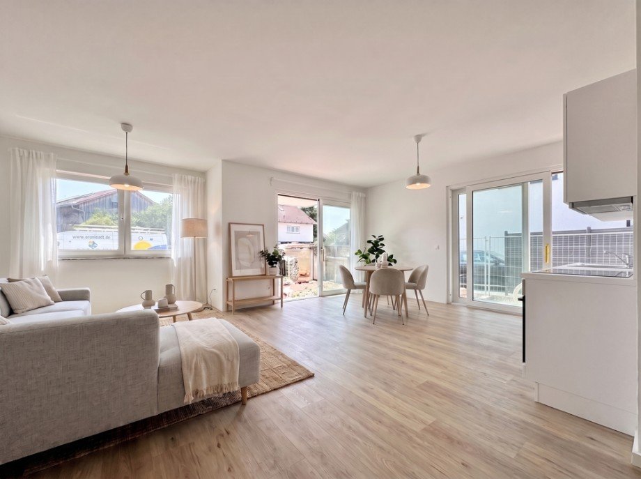 Wohn-/Essbereich - visualisiert Erdgeschosswohnung Heppenheim