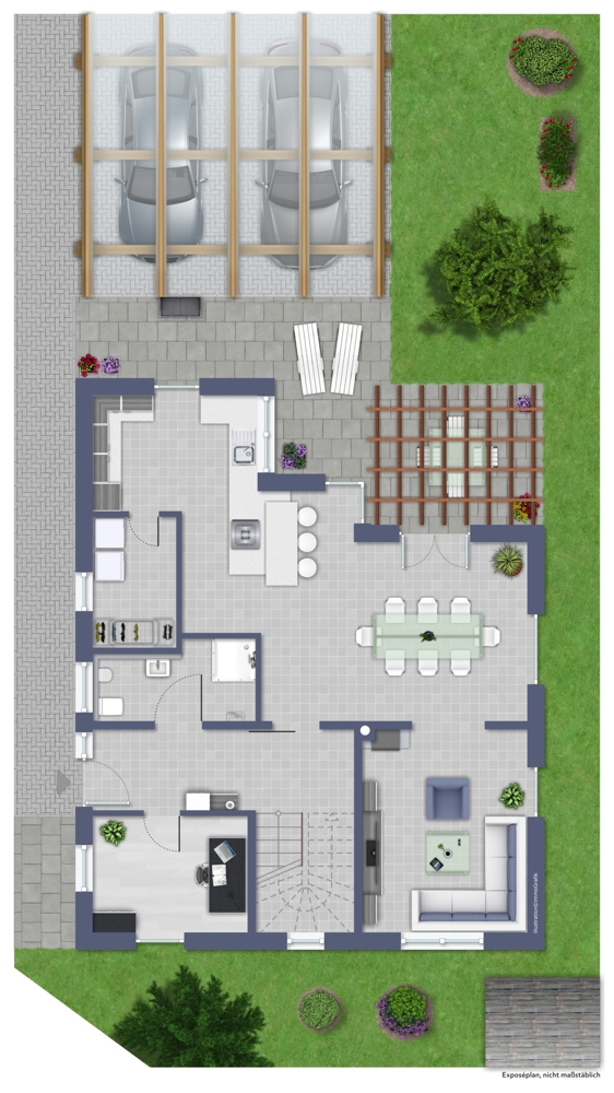 Grundriss EG Einfamilienhaus Heppenheim (Bergstra�e)
