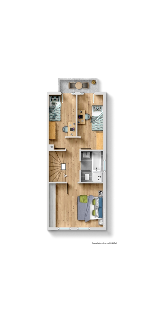 Grundriss OG Reihenendhaus Schriesheim