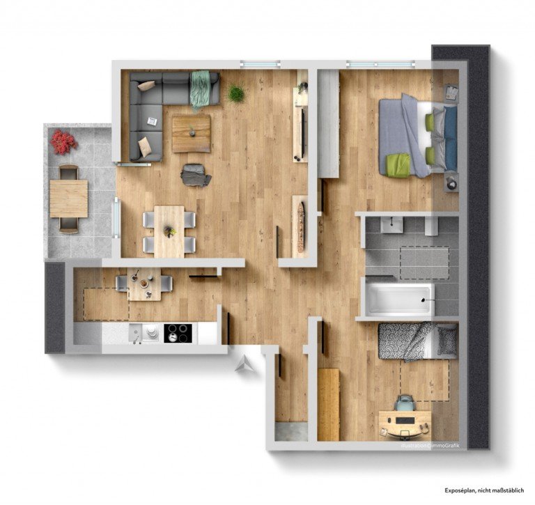 Grundriss Lautertal / Elmshausen Dachgeschosswohnung +++ Vermietete 3-Zimmer-DG-Wohnung im Lautertal +++
